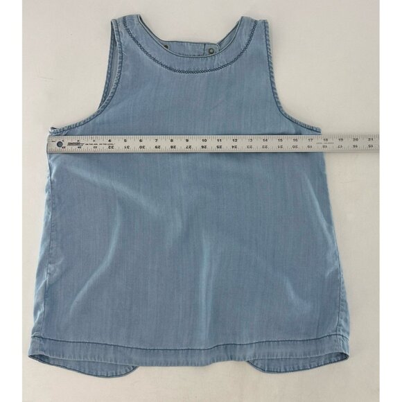 GAP Women’s 100% Lyocell Sleeveless Chambray Blouse Size XS Boho FLAWS - Picture 10 of 10